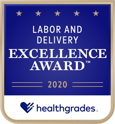 Healthgrades Labor and Delivery Excellence Award 2020 seal