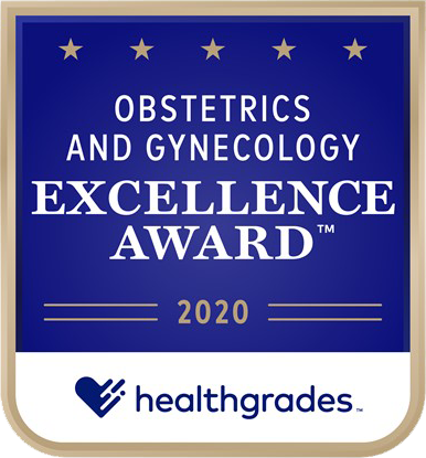 Healthgrades Obstetrics and Gynecology Excellence Award 2020 seal